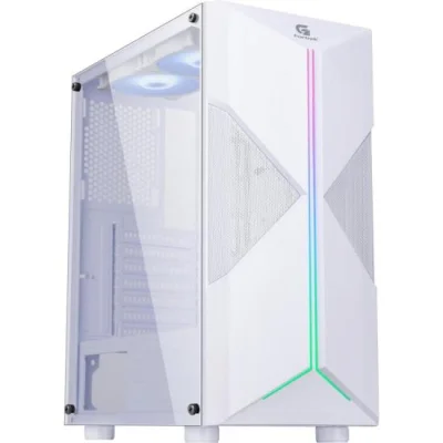 Gabinete Gamer Fortrek Holt, Mid Tower, LED RGB, Lateral Em Acrílico, Branco - 80524