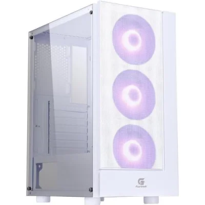 Gabinete Gamer Fortrek Cruiser, Lateral Em Acrílico, Com 3 Coolers RGB, Branco - 80257