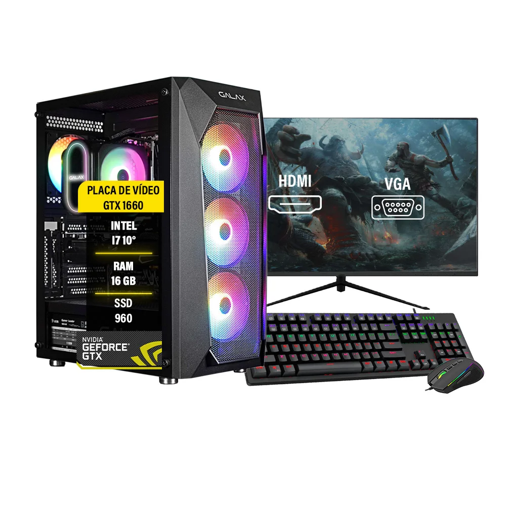 PC Gamer I7 10º 16GB, SSD 960 Gtx 1660