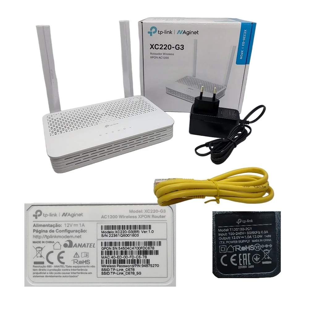 Imagem 2 de 5 do produto Roteador + Terminal Xpon Tp-link, Wireless, Ac1200, Dual Band Gigabit - Xc220-g3