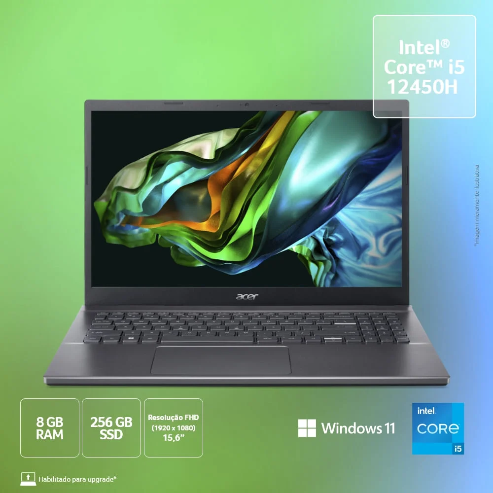 Windowsノート本体 Acer Aspire 5 i5/12GB/SSD256GB+HDD1TB Notebook Acer Aspire 5 A515 Core I5-12450H Memória 8gb Ssd 256gb