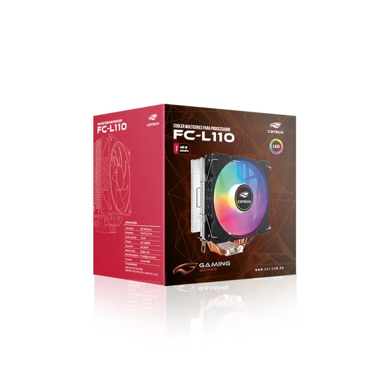 Cooler Fan C3tech Gaming, Para Cpu RGB, Multicores - FC-L110M 5