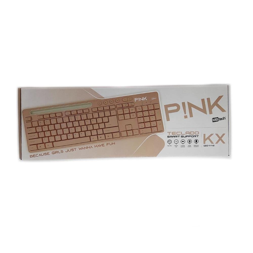 Imagem 2 de 5 do produto Teclado Mbtech Mb4448, Multimídia USB, Pink, Smart Support Kx
