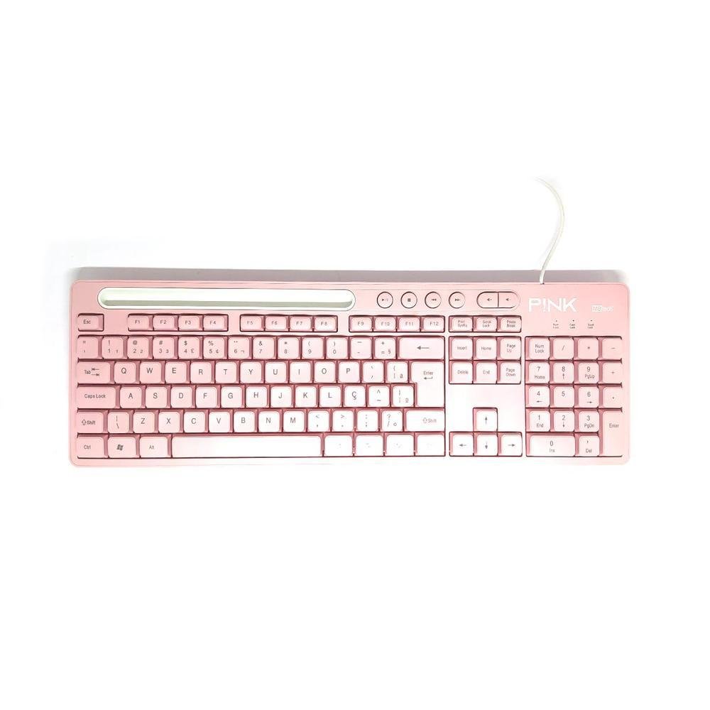 Imagem 3 de 5 do produto Teclado Mbtech Mb4448, Multimídia USB, Pink, Smart Support Kx