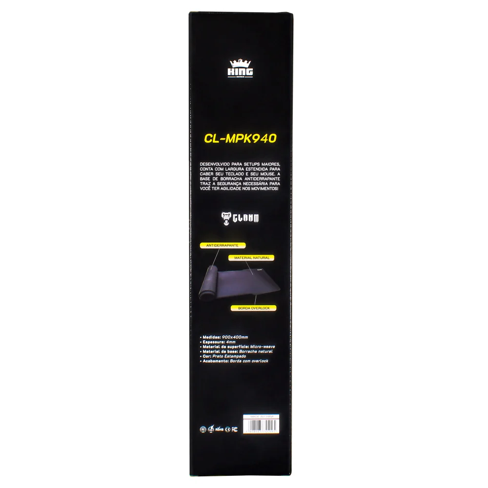 Imagem 2 de 4 do produto Mouse Pad Gamer Mpk940, Preto, 90x40cm -Clanm