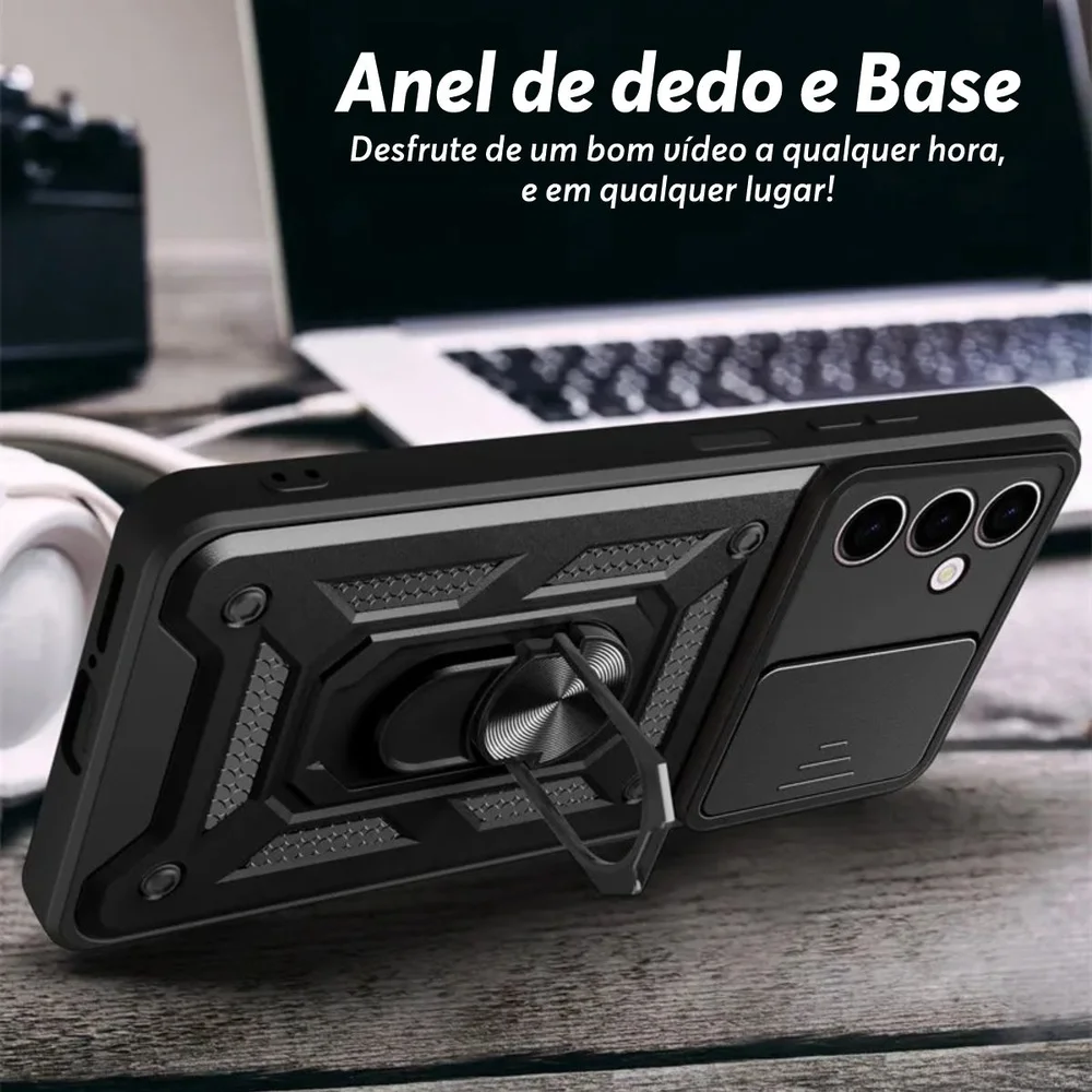 Imagem 4 de 5 do produto Capa Case Capinha Para Samsung Galaxy A25, Protetora Resistente, Anti Impacto Queda Armor Militar - Preto
