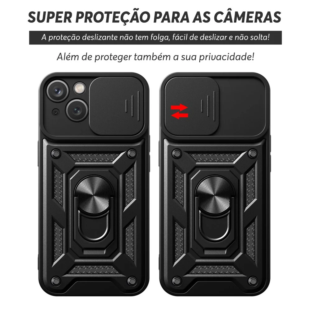Imagem 5 de 5 do produto Capa Case Capinha Para Iphone 15 Plus, Protetora Resistente, Anti Impacto, Queda Armor Militar - Preto