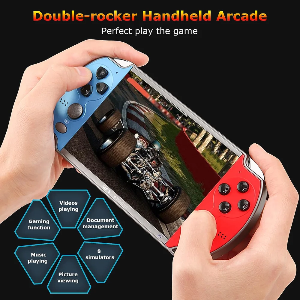 Imagem 4 de 5 do produto Mini Game Portátil Altomex At-583, Azul E Vermelho, 7000 Jogos