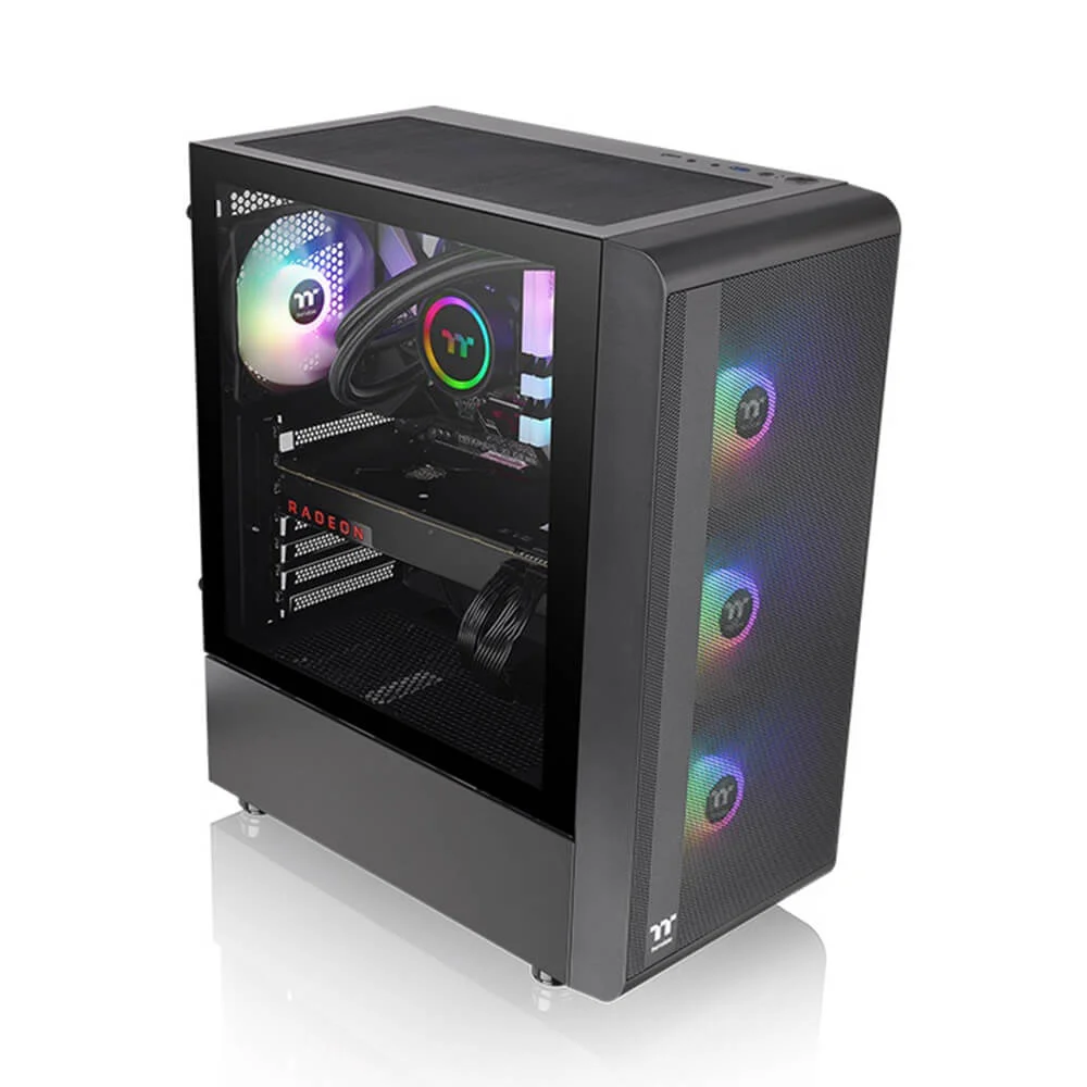 Imagem 3 de 5 do produto Gabinete Gamer Tt S200 TG, Mid Tower, Com Fonte 650W, ARGB, Preto - Ca-3x2-65m1wz-00