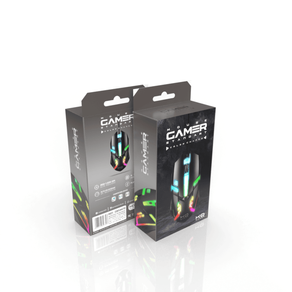 Imagem 2 de 3 do produto Mouse Gamer Óptico USB, 3.0 RGB 1600 Dpi, 4 Botões - MB4470