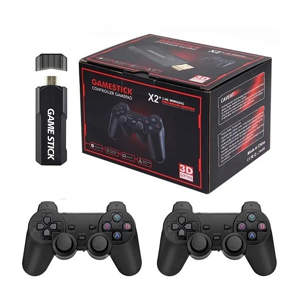 Game Stick Retro X2, 64GB, 35000 Jogos + 2 Controles Sem Fio