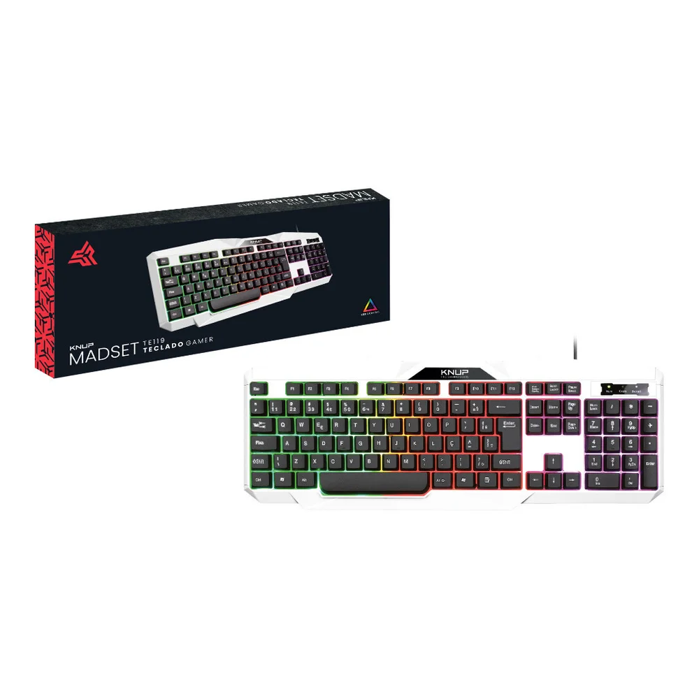 Teclado Knup Gamer Madset, LED RGB