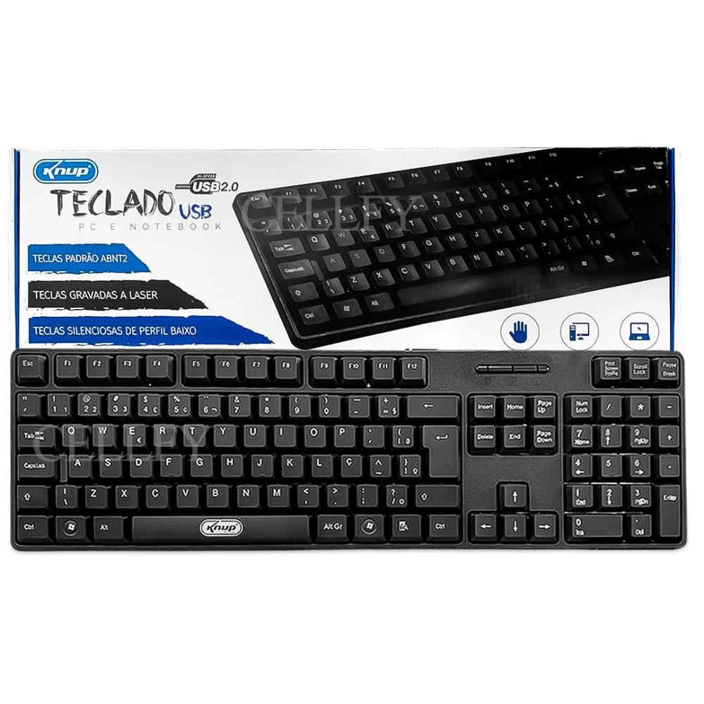 Imagem 3 de 4 do produto Teclado Knup Multimídia, USB, PC E Notebook, Padrão Abnt2