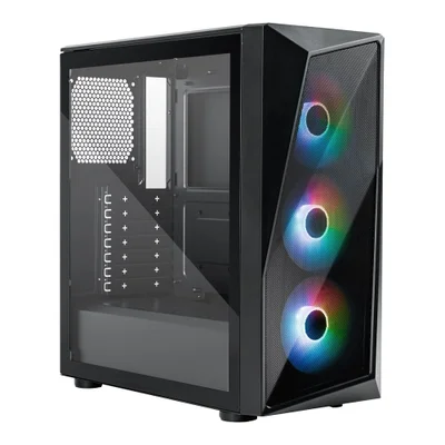 Gabinete Cooler Master Cmp 520, Lateral De Vidro,3 Fans Led Argb,Preto - Cp520-kgnn-s00