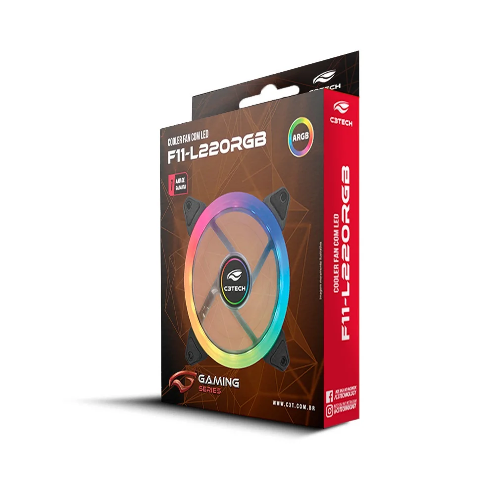 Cooler Fan C3Tech Storm, LED RGB, 12mm - F11-L220rgb 6