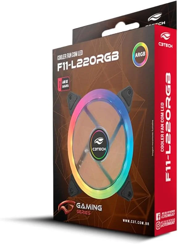 Cooler Fan C3Tech Storm, LED RGB, 12mm - F11-L220rgb 7