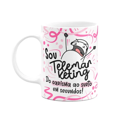 Caneca Flork Profissões - Sou Telemarketing Bg-pink
