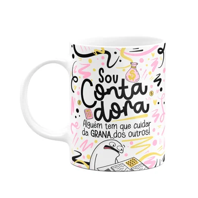 Caneca Flork Profissões,Sou Contadora - Branca