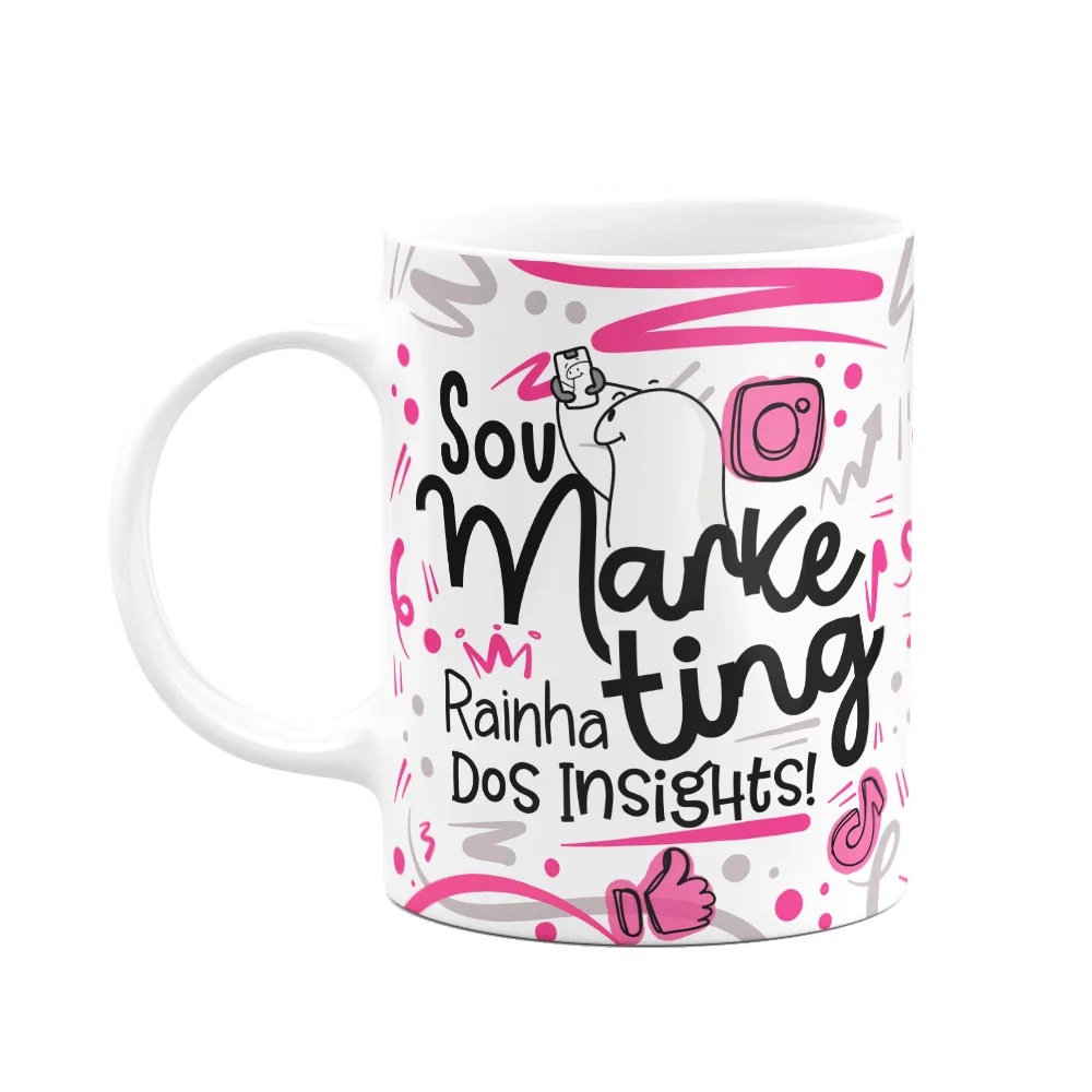 Imagem 1 de 3 do produto Caneca Flork Profissões, Sou Marketing Rainha Dos Insights