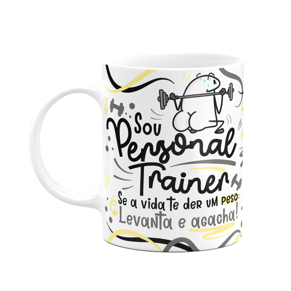 CANECA DE CERÂMICA PERSONALIZADA - PERSONAL TRAINER - FLORK