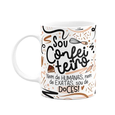 Caneca Profissões, Sou Confeiteiro - Branca