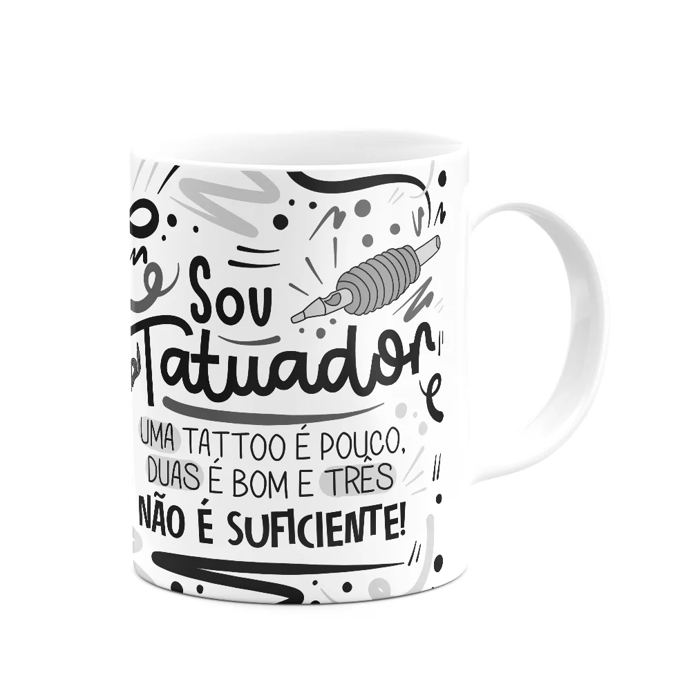 Imagem 3 de 3 do produto Caneca Profissões, Sou Tatuador - Branca
