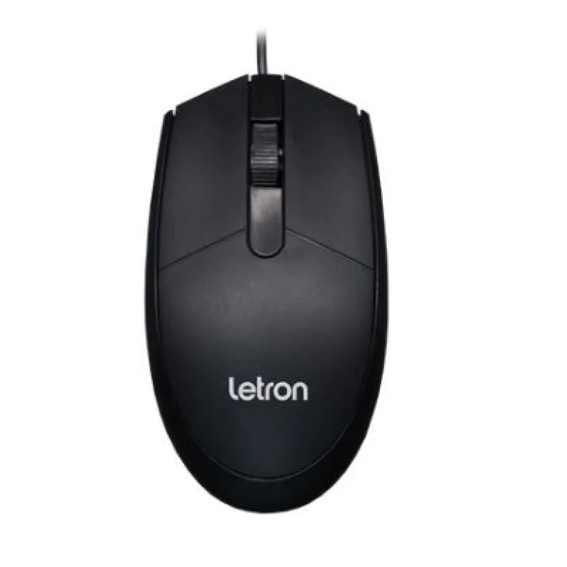 Mouse Letron USB,3 Botoes, 1600 Dpi, Black - Rat M1611