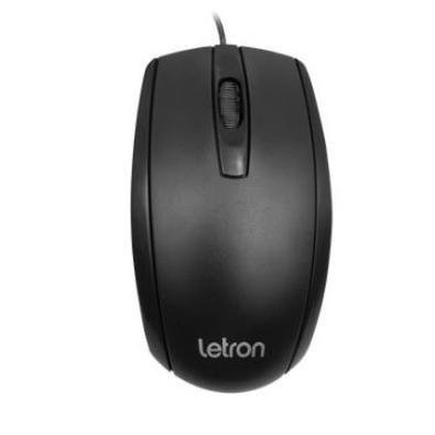 Mouse Letron USB,Office Duo, Preto, Ergonomico 3d