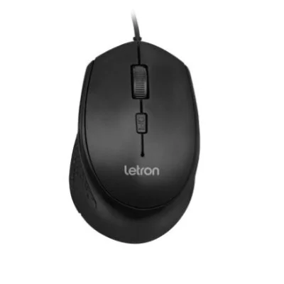 Mouse Letron USB,Office Job, Preto, 4d Ergonomico