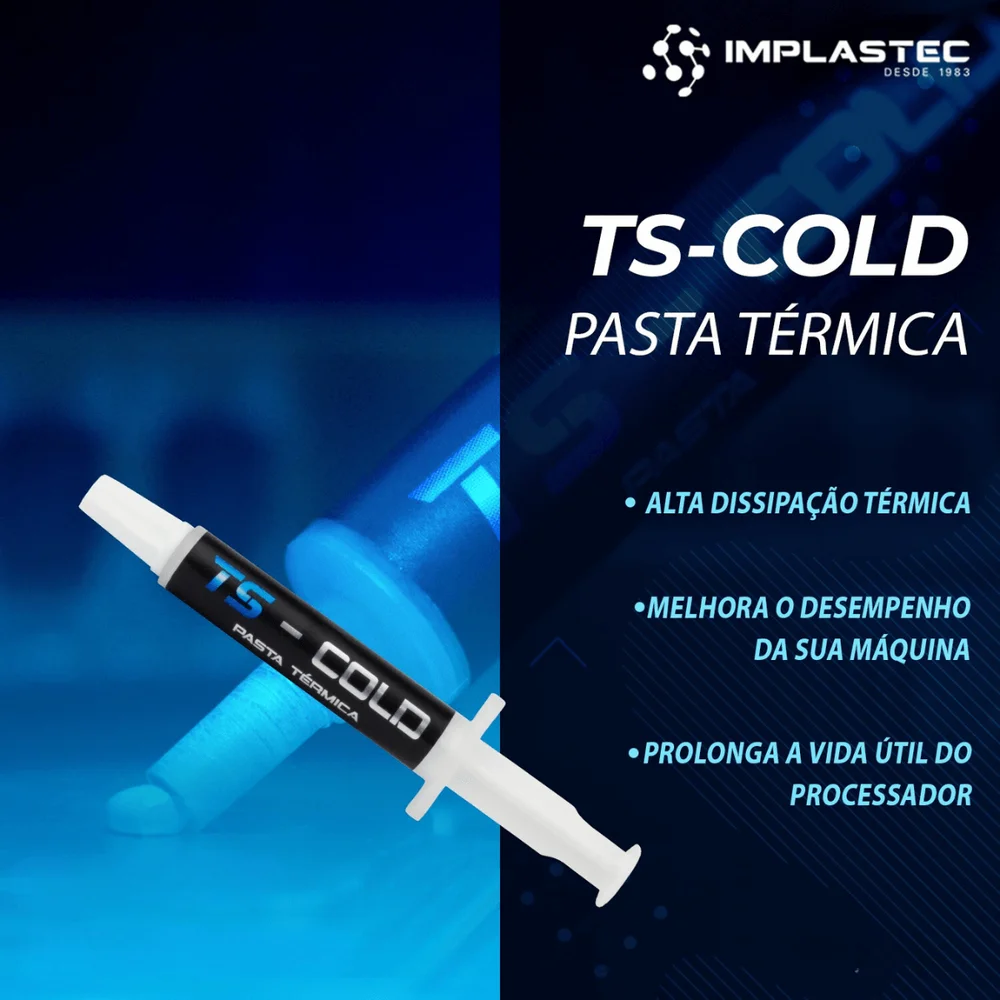 Imagem 2 de 5 do produto Pasta Térmica Profissional Implastec, Ts Cold 20g 10,5w/m.k