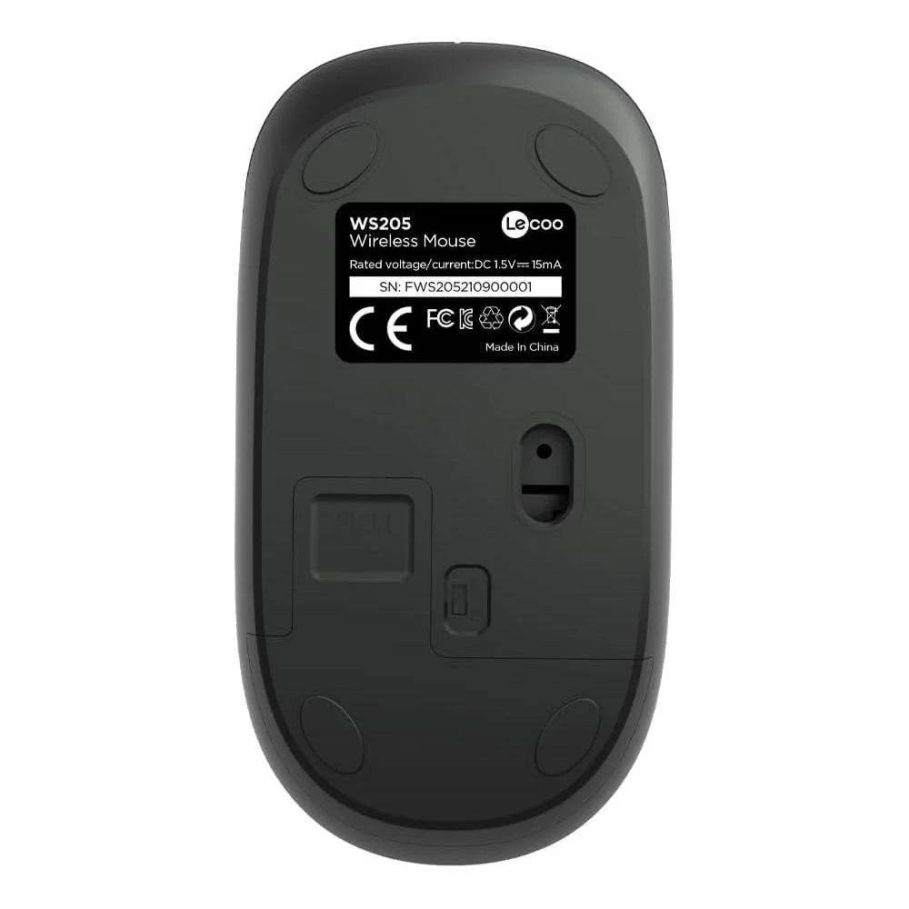 Imagem 2 de 5 do produto Mouse Lenovo Lecoo, Sem Fio, 1600 Dpi Preto – Ws205