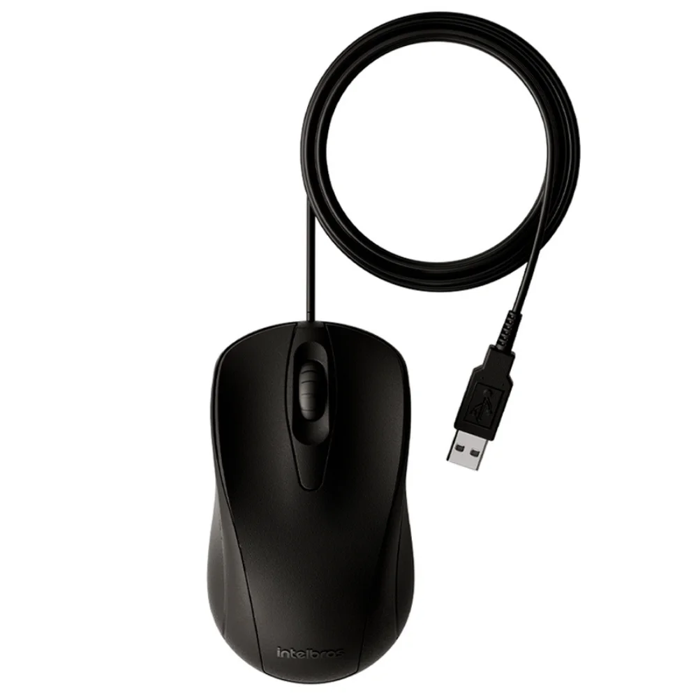 Imagem 3 de 5 do produto Mouse Intelbras Mci20, 1000 DPI, Com Fio 1.8M, USB, Preto