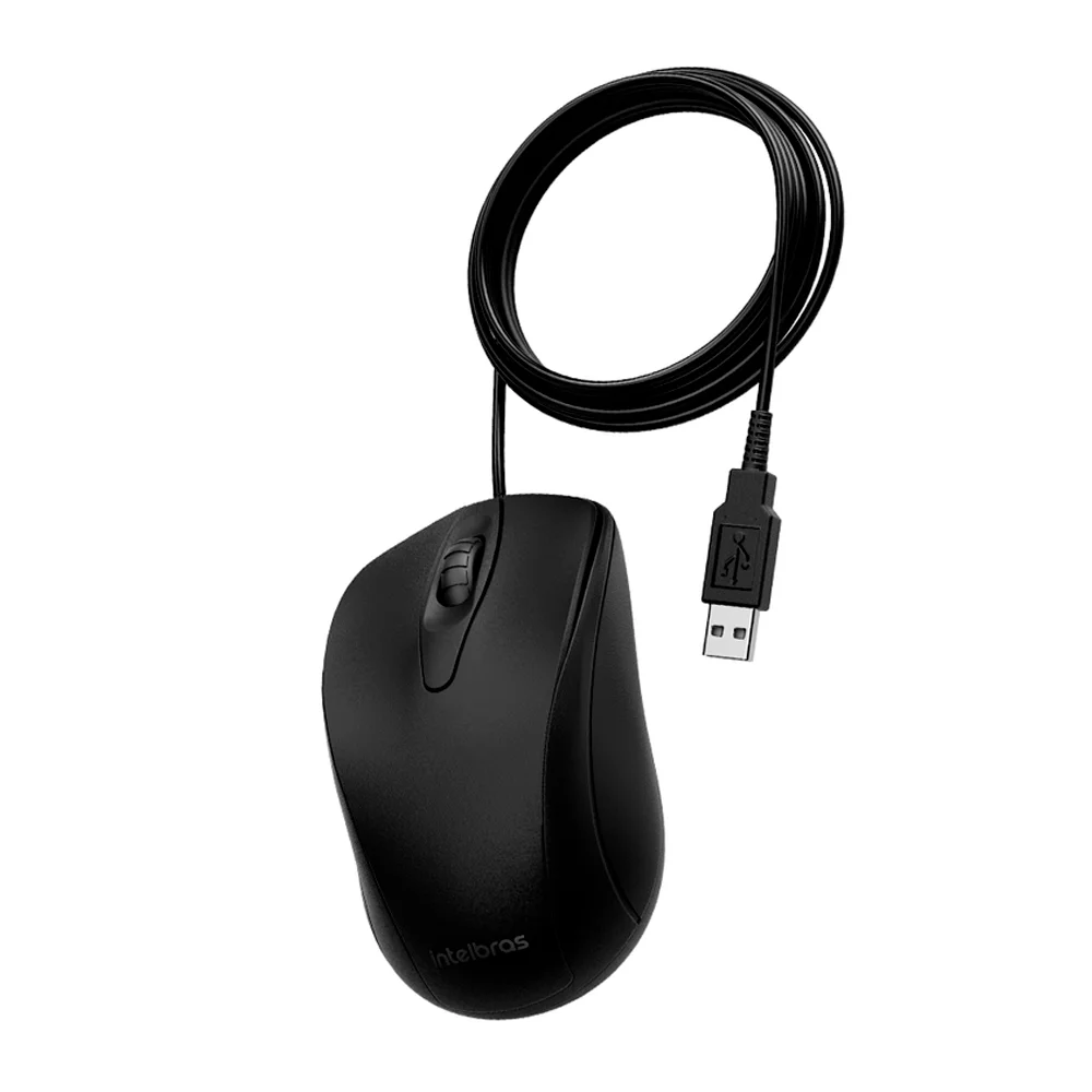 Imagem 4 de 5 do produto Mouse Intelbras Mci20, 1000 DPI, Com Fio 1.8M, USB, Preto