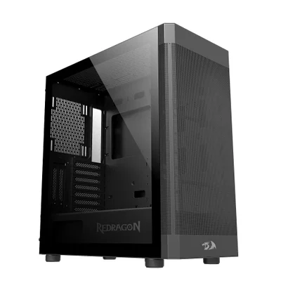 Gabinete Gamer Redragon, Mid Tower, Sem Fonte, Aeroglass, Preto - Ca-602b