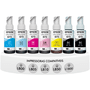 Kit Tinta Epson Com 7 Refis Original T673 Ecotank 6 Cores C+lc+m+lm+y+k Compatível Impressoras L800 L805 L810 L850 L1800