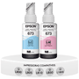Kit Tinta Epson Com 2 Refis Original T673 Ecotank Lc + Lm Compatível Impressoras L800 L805 L810 L850 L1800