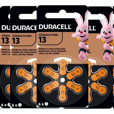 Kit Com 6 Pilhas Duracell Auditiva 13, Com 6 Unidades Cada