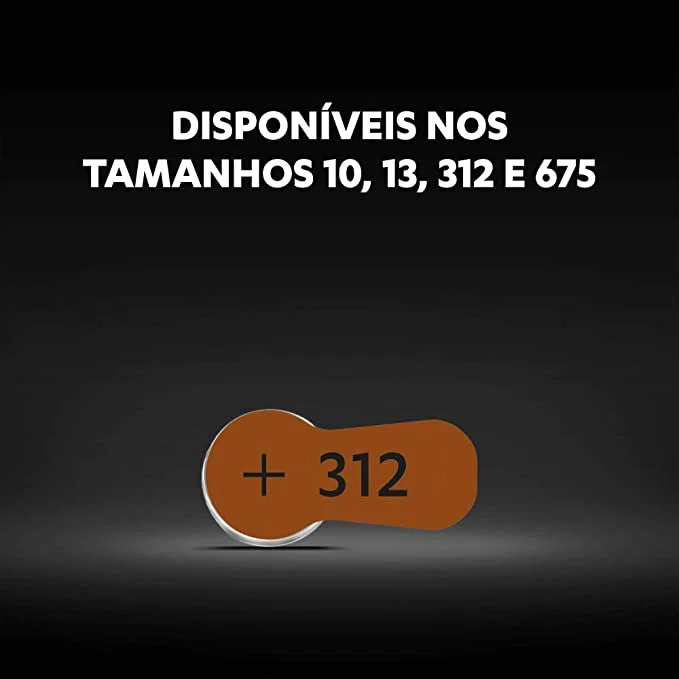 Imagem 4 de 5 do produto Kit Com 6 Pilhas Duracell Auditiva 312, Com 6 Unidades Cada