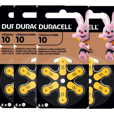 Kit Com 6 Pilha Duracell Auditiva 10, Com 6 Unidades Cada