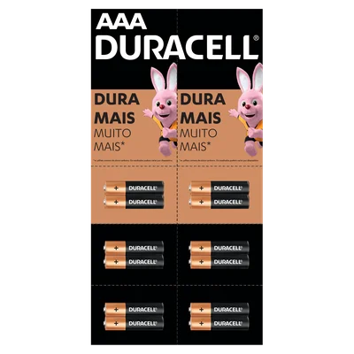Pilha Palito Aaa, Duracell, 6 Embalagem Com 2 Unidades