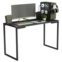 Conjunto Escritório Home Office Com Mesa Industrial + Estante Escada, Preto - Madesa