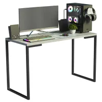 Conjunto Escritório Home Office Com Mesa Industrial + Estante Escada, Preto/Cinza - Madesa