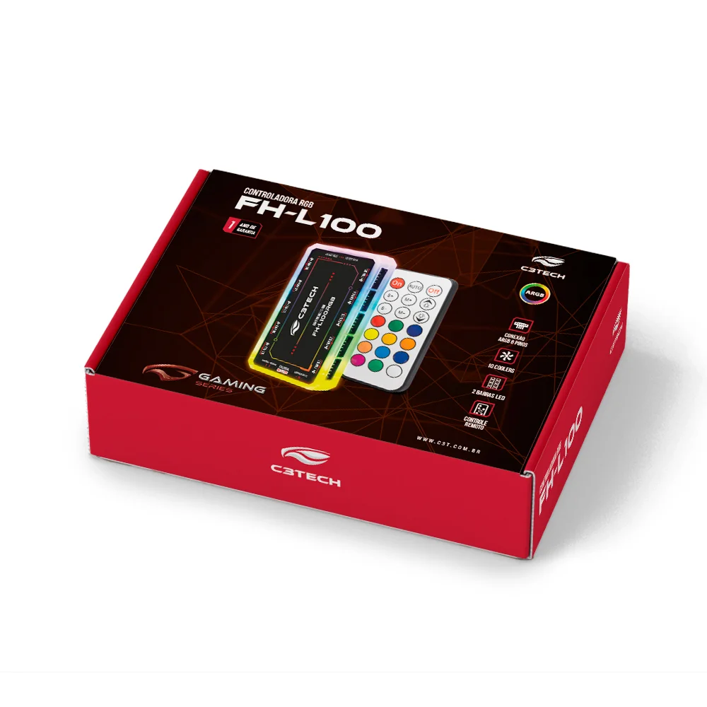 Imagem 2 de 5 do produto Controlador De Fan C3tech Gaming RGB - Fh-l100rgb