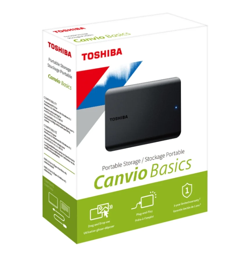 Imagem 5 de 5 do produto HD Externo Toshiba 4TB, Canvio Basics, Preto HDTB540XK3CA