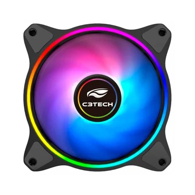 Cooler Fan C3tech, 120mm, RGB, Preto - F7-l250rgb