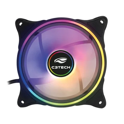 Cooler Fan C3tech, 120mm, RGB, Preto - F7-l250rgb