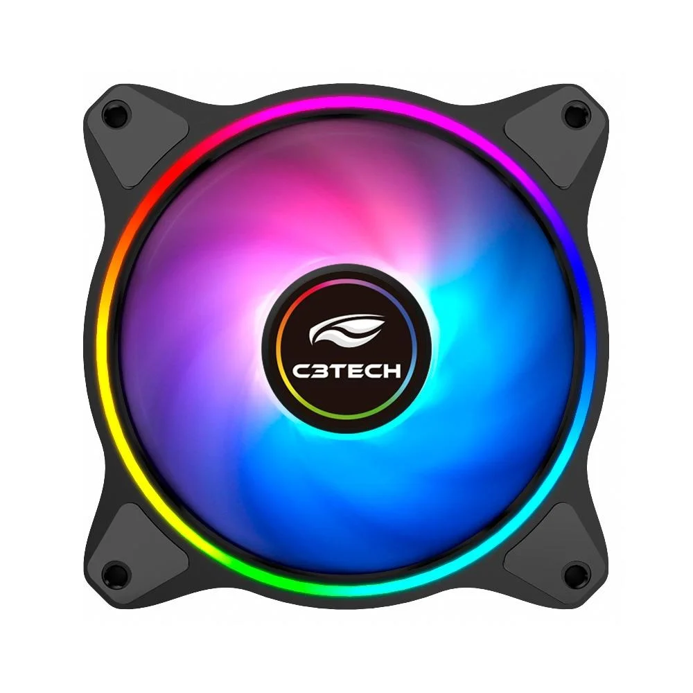 Cooler Fan C3tech, 120mm, RGB, Preto - F7-l250rgb 4