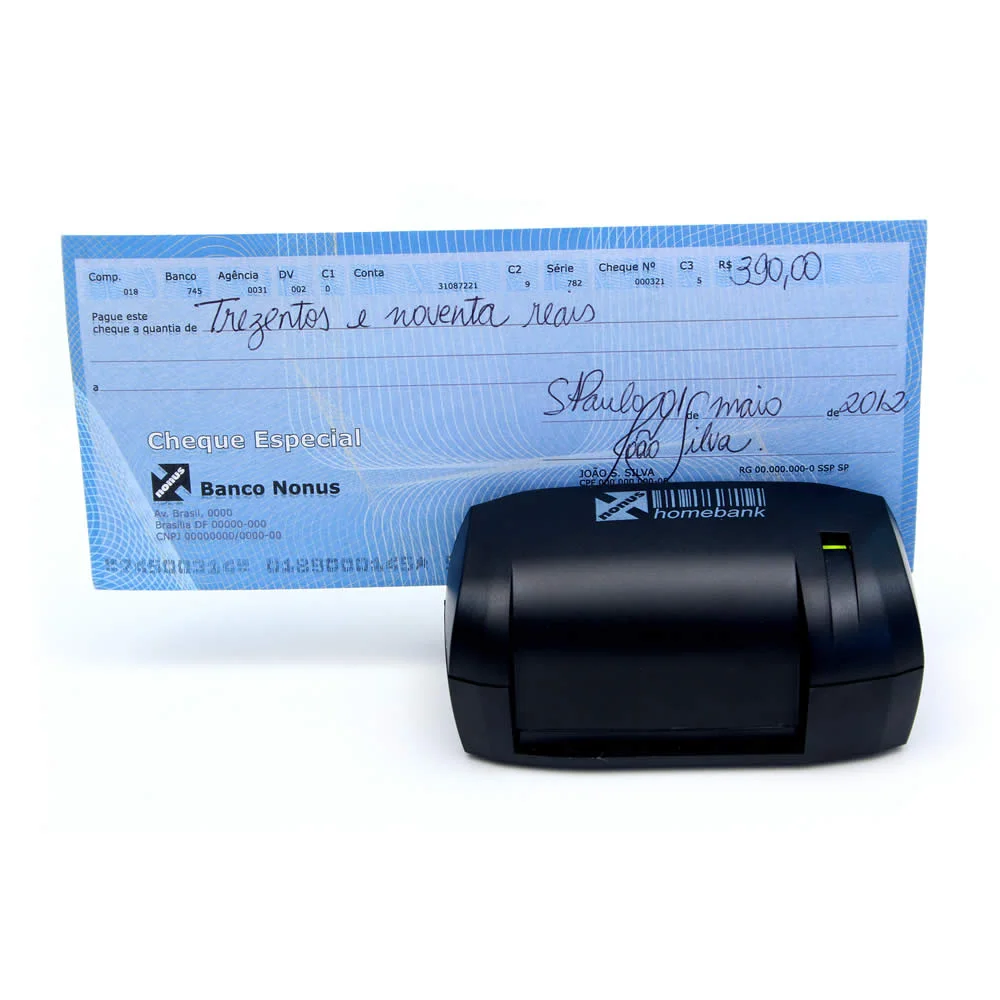 Imagem 3 de 3 do produto Leitor Manual Nonus Homebank 10, de Boletos Bancários e Cheques, USB 2.0