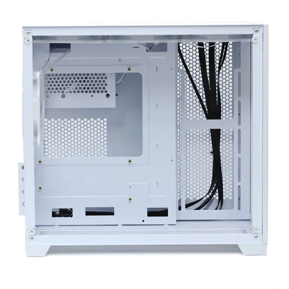 Imagem 2 de 5 do produto Gabinete Liketec Cube Kirra Snow RGB, Mini Tower, M-ATX, Vidro Temperado, 4x Fan 240m, Branco