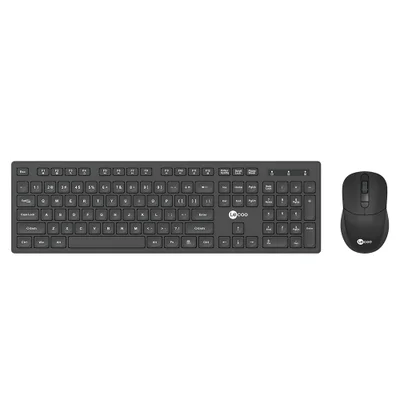 Kit Lecoo Kw201 - Teclado Membrana Abnt2 + Mouse Óptico DPI 2400 - Preto